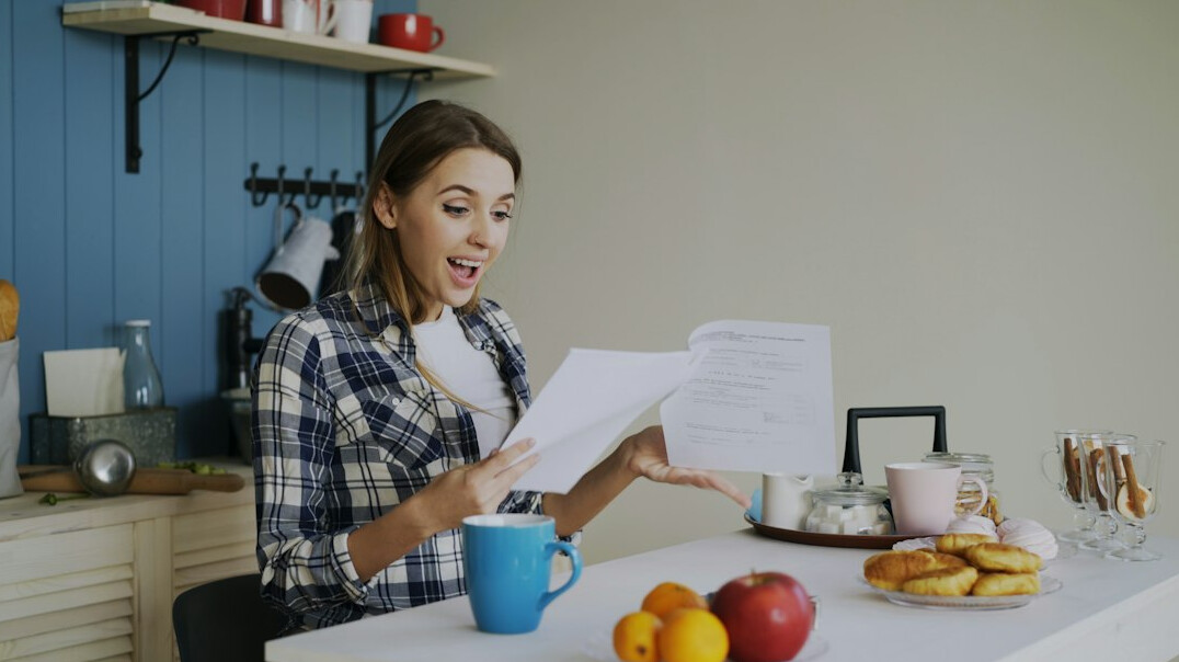 woman reviewing budget